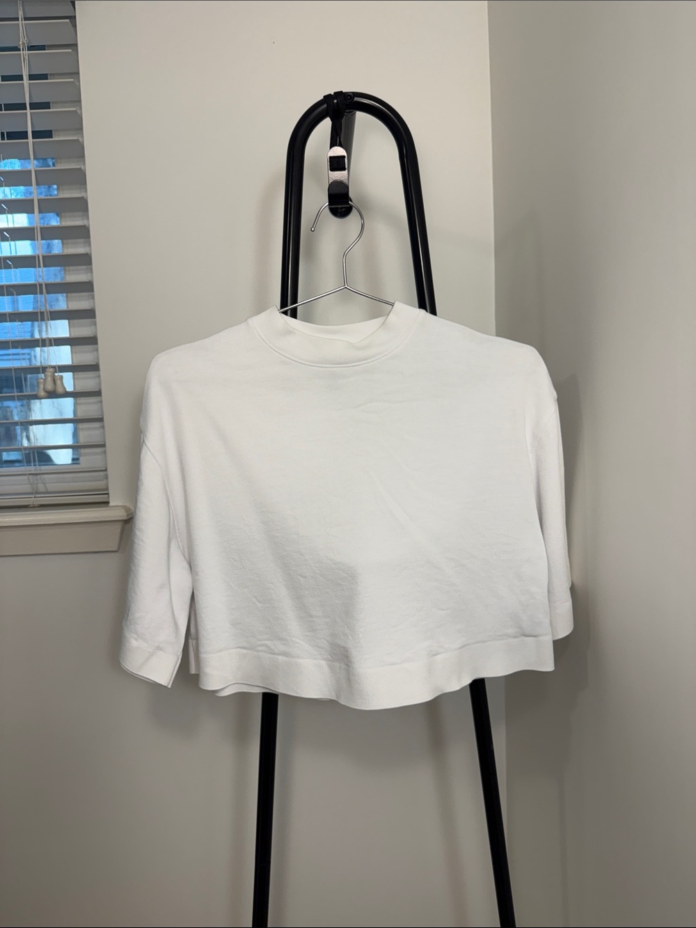 COS White Cropped Crewneck Top